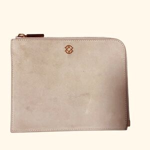 Dagne Dover small clutch bag makeup bag ivory light beige